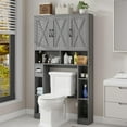 thumbnail image 1 of Vabches 67" Over The Toilet Storage Cabinet with Adjustable Shelf and Paper Holder, Freestanding Bathroom Storage Organizer with Open Storage Shelf, 1 of 7