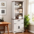 thumbnail image 1 of Vabches 67" Tall Bookcases with Drawer and Doors, 5-Tier Farmhouse Bookshelf, Bookcase for Living Room Home Office, 1 of 7