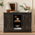 thumbnail image 1 of Vabches Buffet Sideboard Cabinet, Wood Kitchen Storage Cabinet with Adjustable Shelves, Coffee Bar Cabinet with Barn Doors, 1 of 7