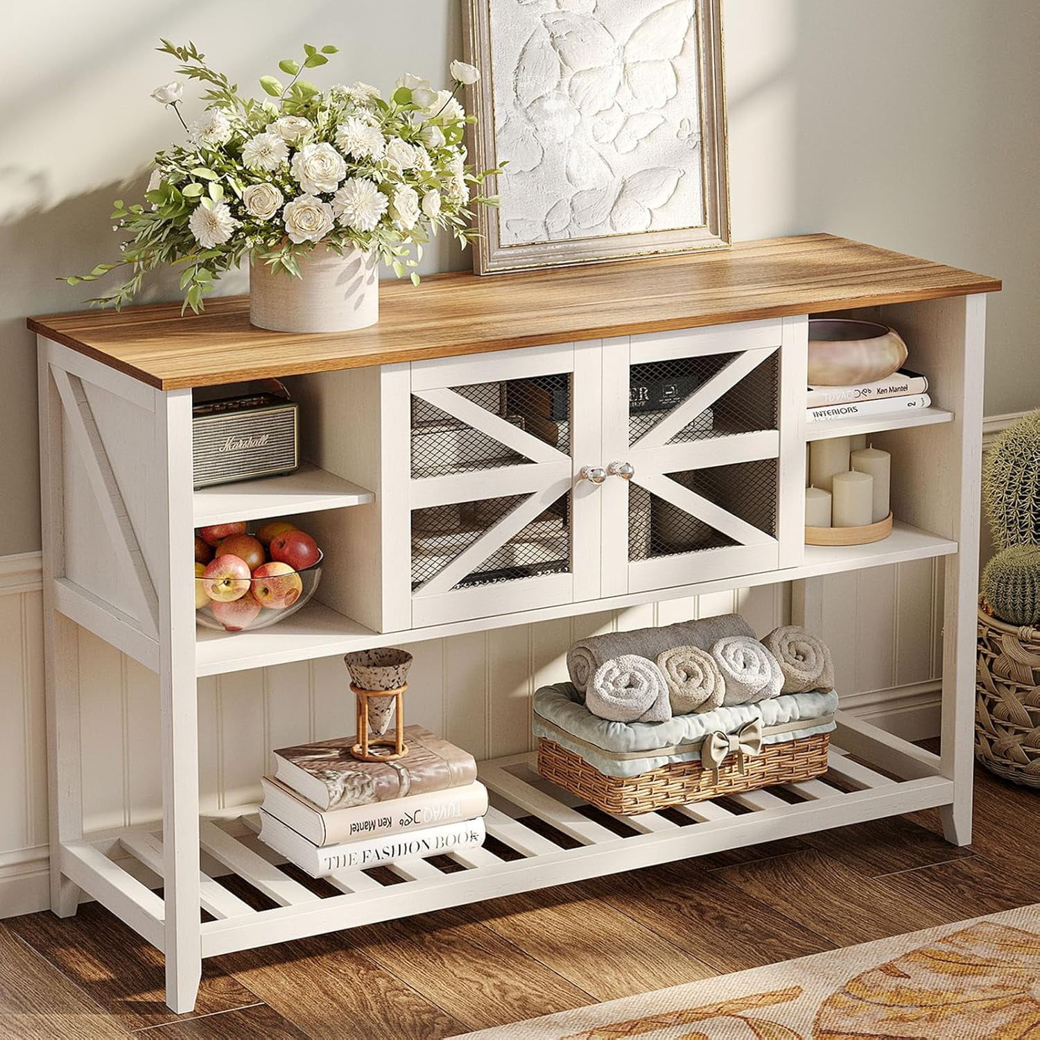 Collapsable Entry Way Table Vabches Entryway Table with Adjustable Storage Shelf,Console Table with ...