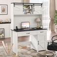 thumbnail image 1 of Vabches Farmhouse 47" Executive Desk with Hutch, Computer Desk with Charging Station, Drawers and Storage Cabinet, Workstation Desk for Home Office, 1 of 8
