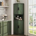 thumbnail image 1 of Vabches Farmhouse 64.8" Tall Corner Cabinet with 4 Doors and 5 Storage Shelves, Corner Storage Cabinet for Kitchen, Living Room, 1 of 10