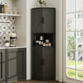 thumbnail image 1 of Vabches Farmhouse 64.8" Tall Corner Cabinet with 4 Doors and 5 Storage Shelves, Corner Storage Cabinet for Kitchen, Living Room, 1 of 10
