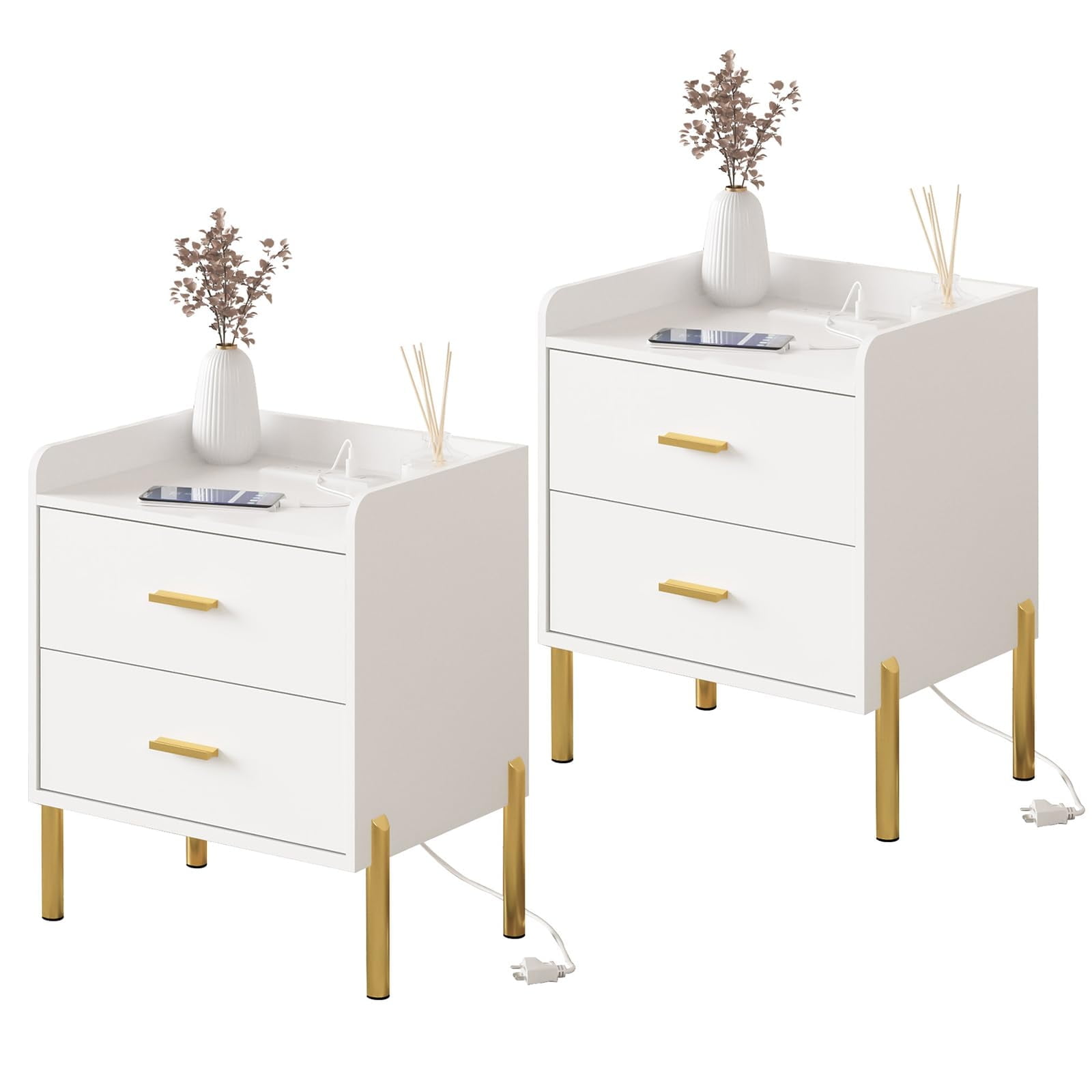 Cream nightstand set of 2 discount