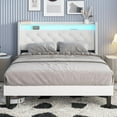 Vabches Queen Size Bed Frame with LED Headboard & Lift Up Storage