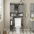 thumbnail image 1 of Vabches Over The Toilet Storage Cabinet, Bathroom Shelves Organizer Space Saver with Sliding Doors & Toilet Paper Holder for Bathroom, Restroom, Laundry, 1 of 8