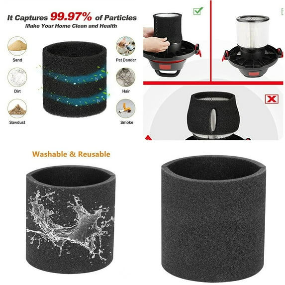 Strainers Washable Foam Sleeve Filter Replacement for Vac 90585 Durable and Efficient Cleaning Solution for Home and Garage