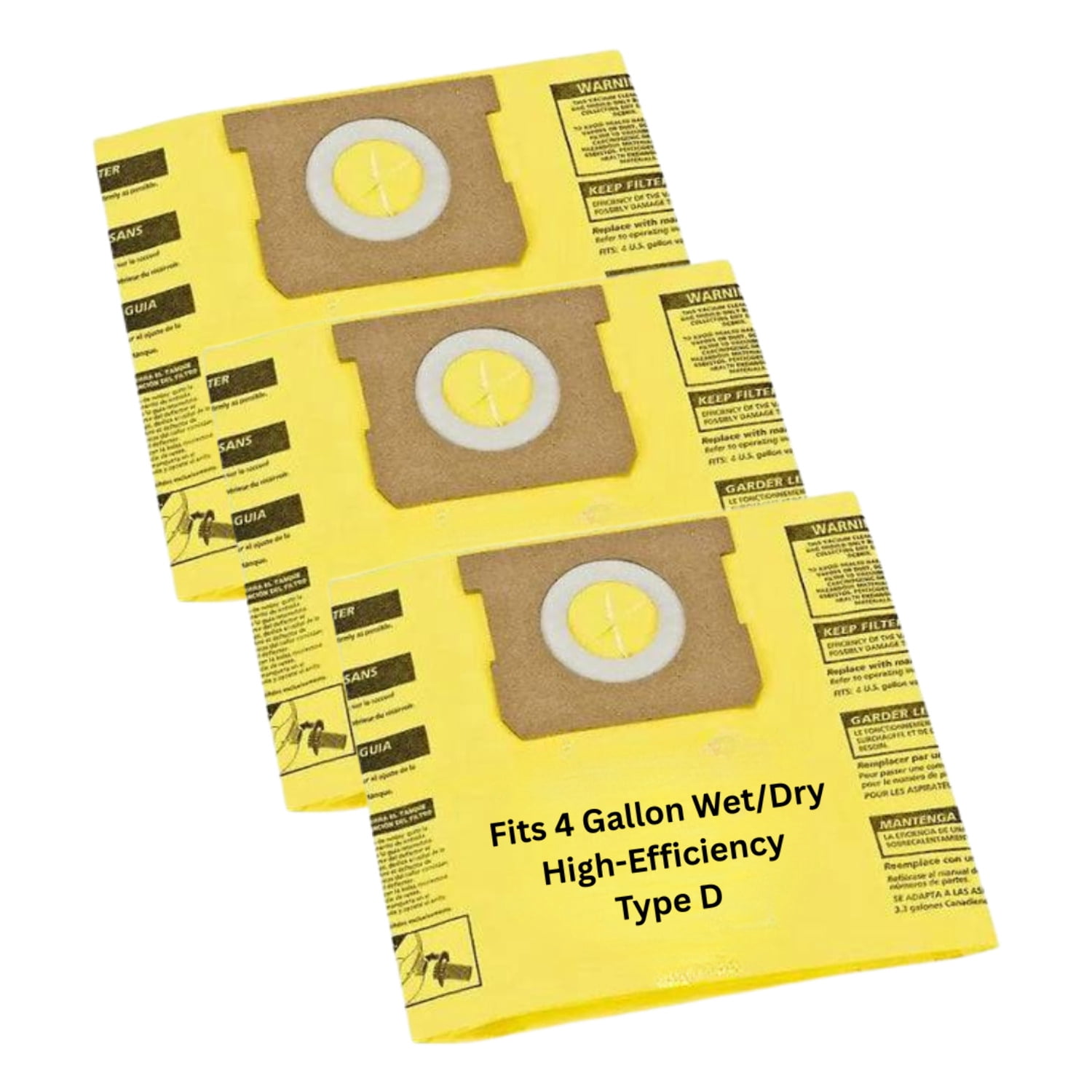 POWERTEC 9-Pack Vacuum Filter Bags For Stanley 4-Gallon & Porter Cable Wet/Dry Vacs – Replacement Dust Bags For Models 25-1238, PCX18301-4B, SL18301-3B (75051-P3)