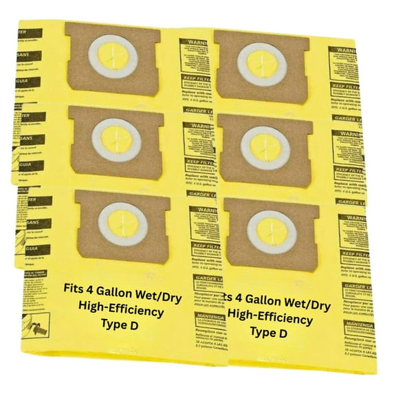 VacBagsUSA® High-Efficiency Replacement Dust Collection Bags for Shop Vac Bag® 4 Gallon