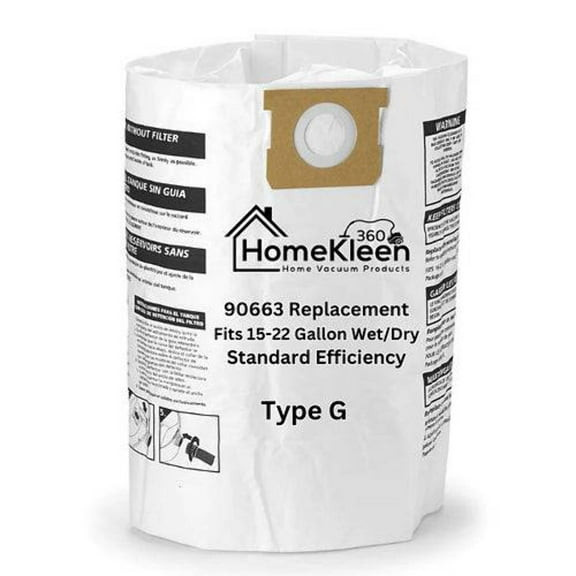 VacBagsUSA® Standard Efficiency Replacement Dust Collection Bag for Shop Vac Bags 15-22 Gal