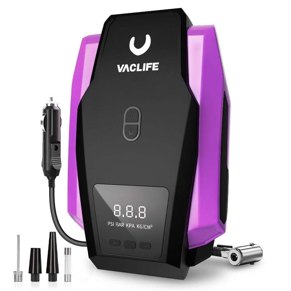 VacLife Air Compressor Tire Inflator, DC 12V Auto Tire Pump with LED