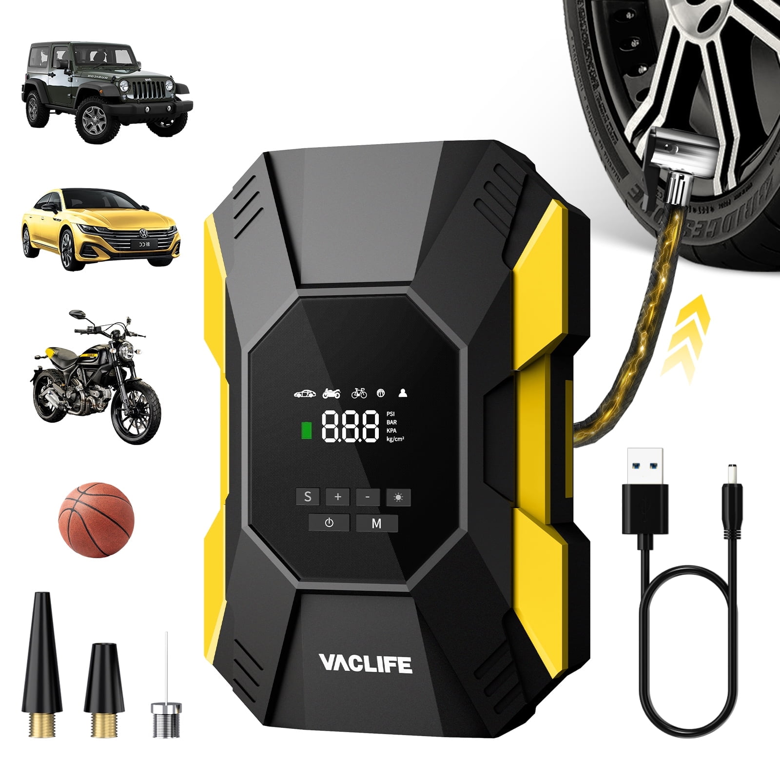 Portable Car Air Pumps Electric Tire Inflator Car Bike Pump Auto Car Wireless Inflatable Pump Portable Car Air Pumps Electric Tire Inflator Car Bike Pump Auto Car Wireless Inflatable Pump