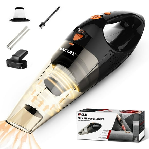 VacLife Handheld Vacuum, Car Vacuum Cleaner Cordless, Mini Portable Rechargeable Vacuum Cleaner with 2 Filters, Orange (VL189)
