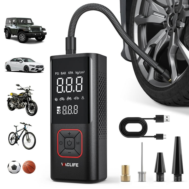 Portable Cordless Handheld Air Compressor Pump,Tire Inflator Pump with LCD Display LED Light, Universal for Car, Bicycle, Basketballs and Other Inflatables, 12V DC 150PSI Portable Cordless Handheld Air Compressor Pump,Tire Inflator Pump with LCD Display LED Light, Universal for Car, Bicycle, Basketballs and Other Inflatables, 12V DC 150PSI
