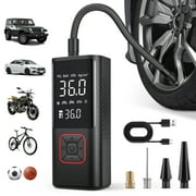 VacLife 150 Psi Cordless Tire Inflator Portable Compressor, Quick Inflation, Auto Shutoff, LED Light, Accs, Red
