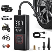 VacLife 150 Psi Cordless Tire Inflator Portable Compressor, Quick Inflation, Auto Shutoff, LED Light, Accs, Red