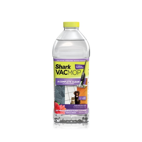 Shark VACMOP Pet Multi-Surface Floor Cleaner 2L Refill, Compatible with VM100, VM200, VM400 on sealed hard floors, Odor Neutralizer, Fast Drying, Streak-Free, Tropical Breeze Scent, VC060