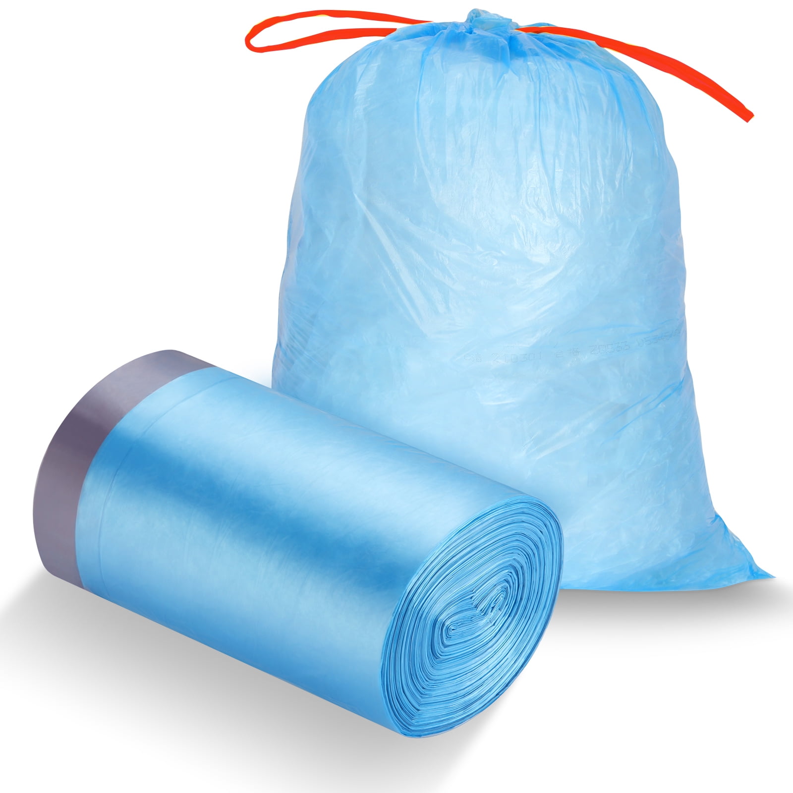 VacYaYa 8Gallon 100 Counts Garbage Bags,Blue Large Capacity Kitchen Drawstring Trash Bags