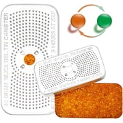 VacYaYa 8Packs 40G Reusable Orange Indicating Silica Gel Desiccant Beads Canister for Moisture Control, Silica Gel Beads with Cobalt Chloride Free