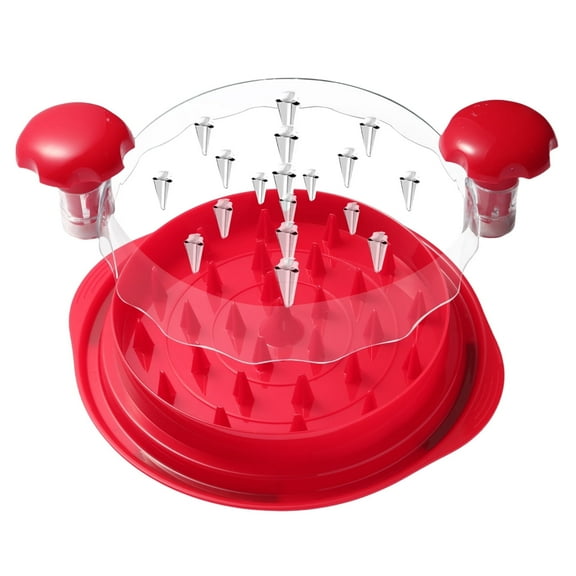 VacYaYa Ergonomic Chicken Shredder with Anti-Slip Strip and BPA Free Lid, Suitable for Pork, Beef, Chicken (Red)