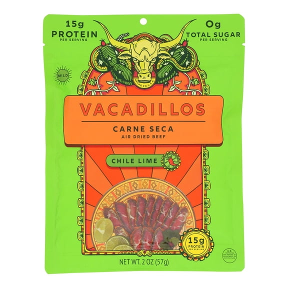 Vacadillos - Carne Seca Chile Lime - 2 OZ, Case of 8