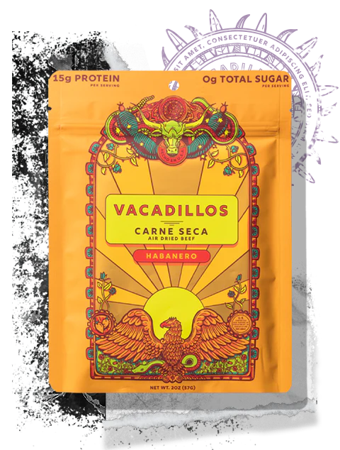 Vacadillos Jerky Carne Seca Habanero 2 Ounces Pack of 8