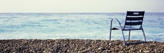 Vacant Chair On The Beach Nice Cote De Azur France Canvas Art - Panoramic Images (36 x 12)