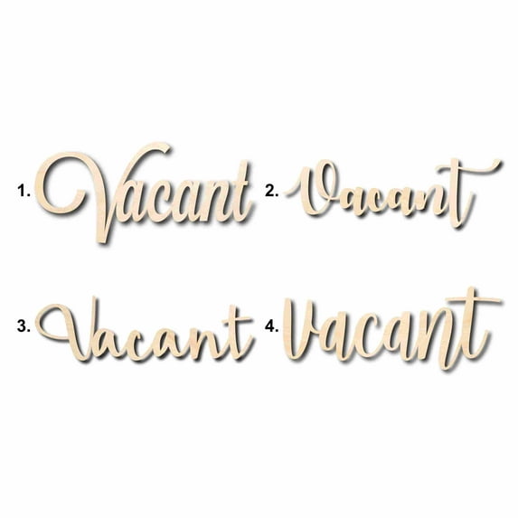 Vacant Sign Unfinished Wood Cutout Home Decor DIY Option 2- 20" Wide / 1/2"