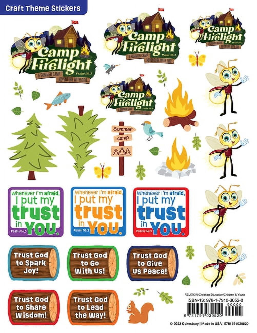 Vacation Bible School (Vbs) 2024 Camp Firelight Craft Theme Stickers ...