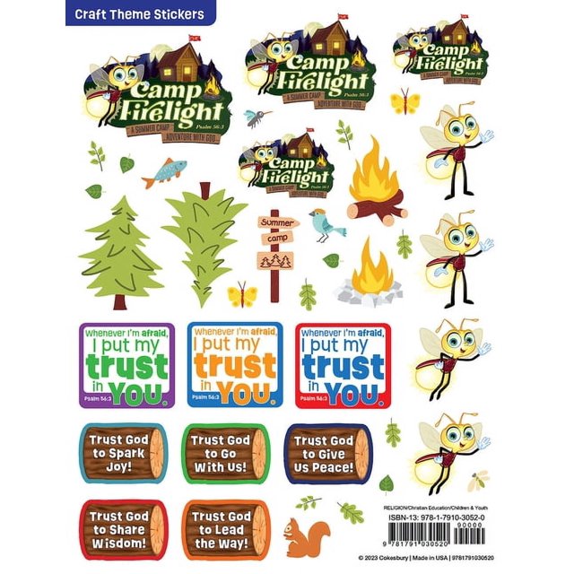 Vacation Bible School (Vbs) 2024 Camp Firelight Craft Theme Stickers