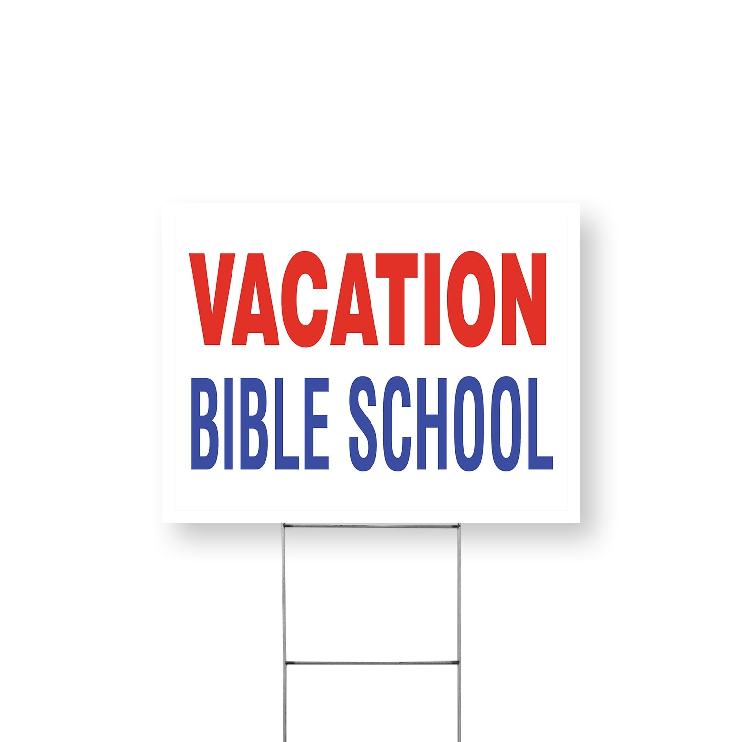 Vacation Bible School Yard Sign 12 Inch x 16 Inch Single Sided Weatherproof Heavy-Duty Plastic with Stake | Faith-Based Learning, Community Events, Bold Messaging | Made in USA