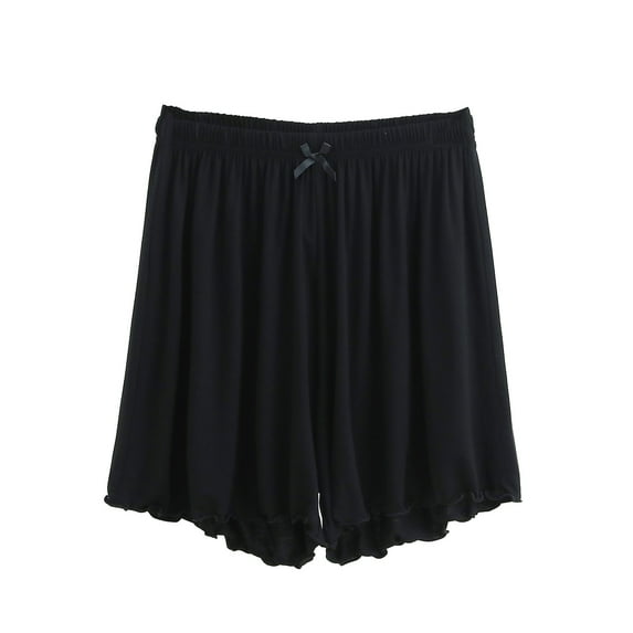 Vacation Clearance Ladies Trousers Dressy Bowknot Shorts Stretch Pants Baggy Slacks Elasticated Waist Trousers Solid Color Shorts Base Pants Safety Slacks Trendy Exercise Trousers