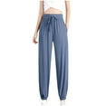 thumbnail image 1 of Vacation Clearance Trousers For Womens Slim Fit Bouquet Feet Pants Stretch Slacks Solid Color Trousers Straight Leg Pants Drawstring Slacks Elasticated Waist Trousers Baggy Pants, 1 of 6