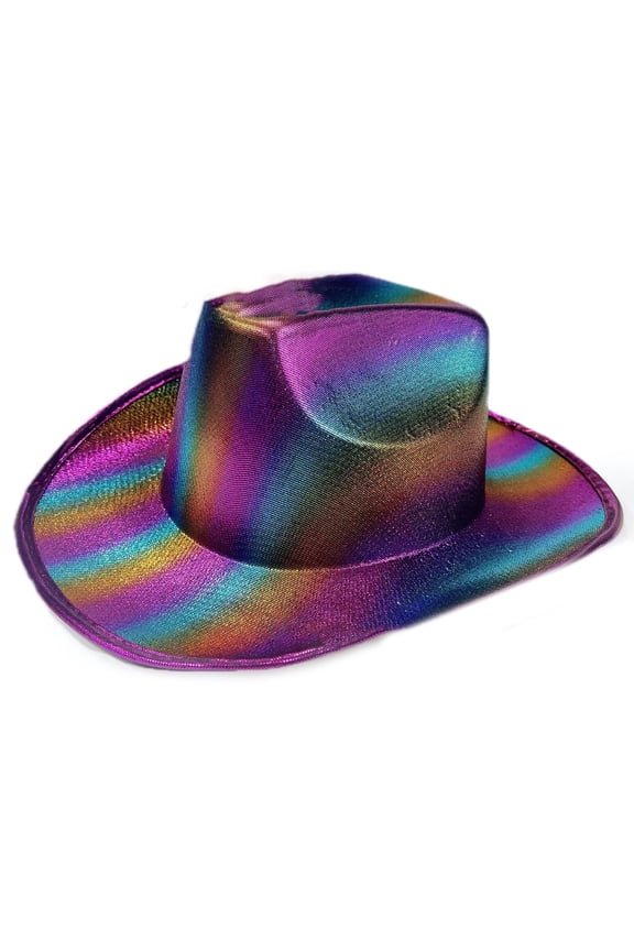 Vacation Cowboy Hats Glittered Panama Hat Rainbow Color for Girl Teens Cowboy Hats for Carnivals Music Festival