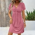 thumbnail image 1 of Zunfoe Vacation Dress for Women Casual Pleated Midi Dress Soft A-line Sleeveless Dress New Arrivals- Pink, 1 of 9