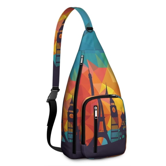 Vacation Essential Sling Backpack - Lightweight Water-resistant Shoulder Bag for Travel, Hiking & Daily Commute with Adjustable Straps