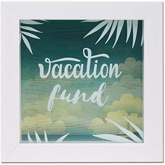 - Vacation Fund Box - 8 Inch Square, 2.4 Inch Depth$$Home Decor, Kitchen, & Other