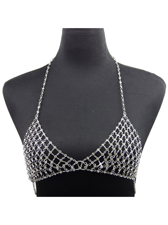 Vacation Leisure Nightclub Chest Chain Body Bikini Artificial Crystal Bra Chain Top Bra Chain