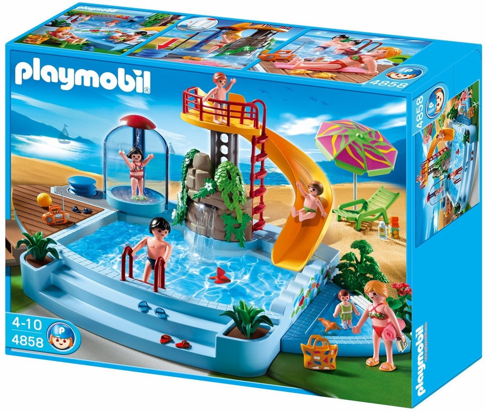Vacation & Leisure Pool with Water Slide Set Playmobil 4858