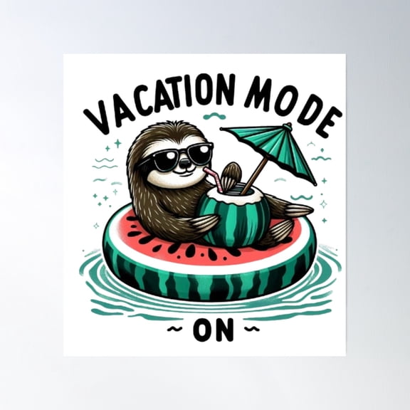 Vacation Mode: On Poster Wall Art, Modern Wall Decor, 24x24 UNFRAMED