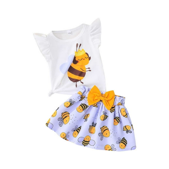 Vacation Outfits For Girls 18-24 Months Summer Outfit Set Cotton Tank Top with Waist Shorts Fashion Outfit