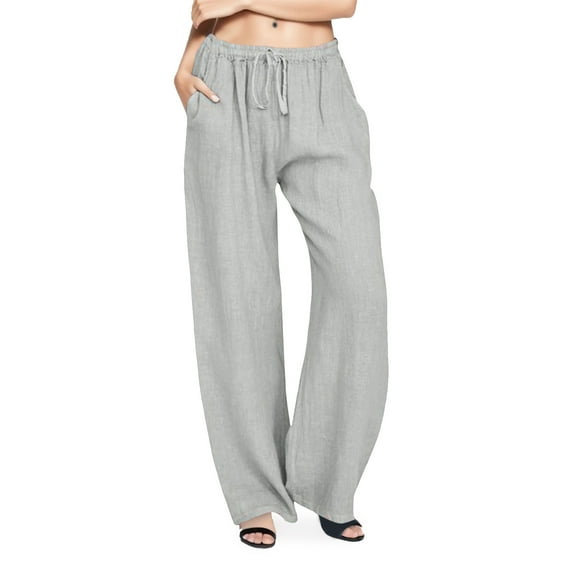 Vacation Outfits for Women Wide Pants Waist Long Drawstring Casual Elastic Women Leg Solid Pants Workout Yoga 59 Leggings Petite Trousers for Came Sweatpants Fancy Clothes Womens Boot Leg Gray 3XL