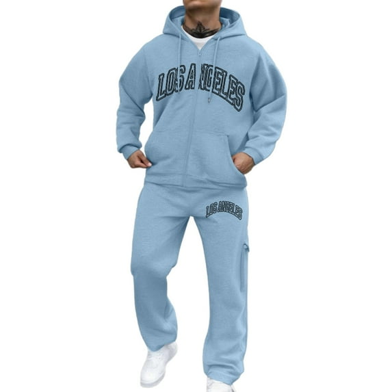 Vacation Outfits for Men Women Tailored Fit Comfortable And Fashion Choice with Pocket,Los Angeles-Light Blue S