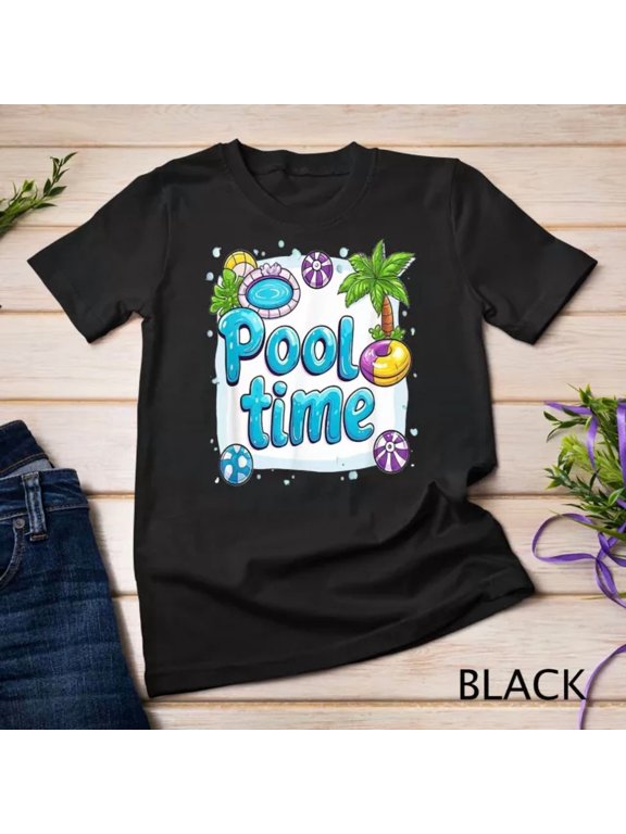 Vacation Pool Time For Holiday Boys And Girls Unisex S-5XL T-Shirt, Vintage Birthday Gift