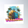 thumbnail image 1 of Vacation Poster Wall Art, Modern Wall Decor, 24x24 UNFRAMED, 1 of 3