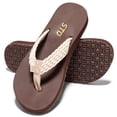 thumbnail image 1 of Vacation Quick Dry Thong Sandals Womens Flips Flops with Yoga Mat Water Shower Taupe US 6, 1 of 7