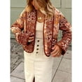 thumbnail image 1 of Vacation Style Women's Autumn Floral Print Open Placket Jacket Jacket, 1 of 6