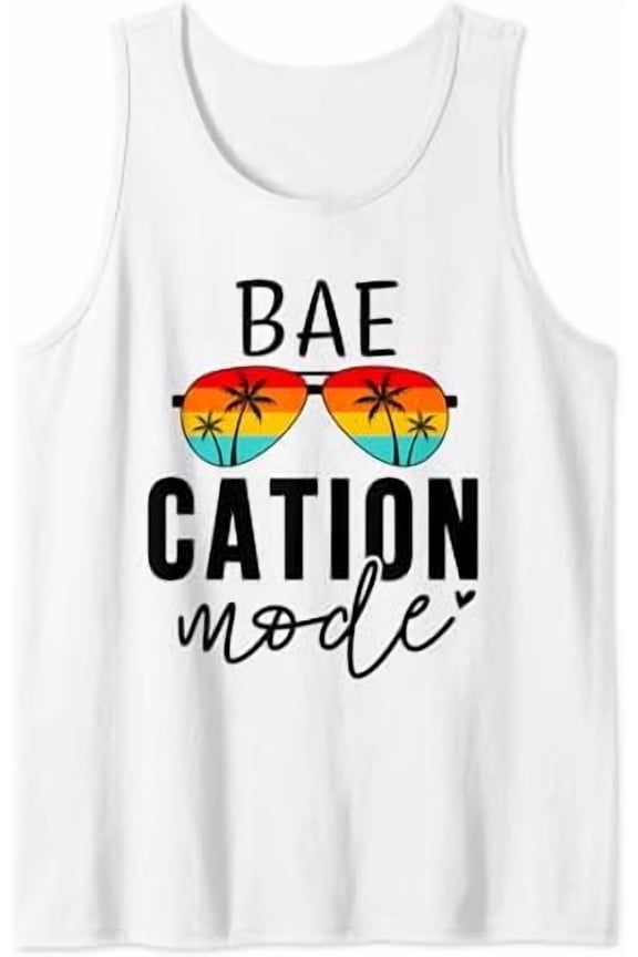 Vacation Summer Cute Couples Matching Baecation Mode Tank Top Size S-3XL