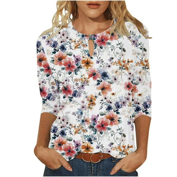 Young adult fashion Vacation Summer Tops for Women Over 50 Womens Blouses Dressy Casual Long Womens Plus Size T Shirts Loose Fit Womens Workout Tops Plus Size Summer Shirts for Teens Modest Orders