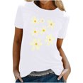 thumbnail image 1 of Vacation Summer Tops for Women Over 50 Big Tshirts to Wear With Leggings Basic Tees Fitted V Neck, 1 of 5